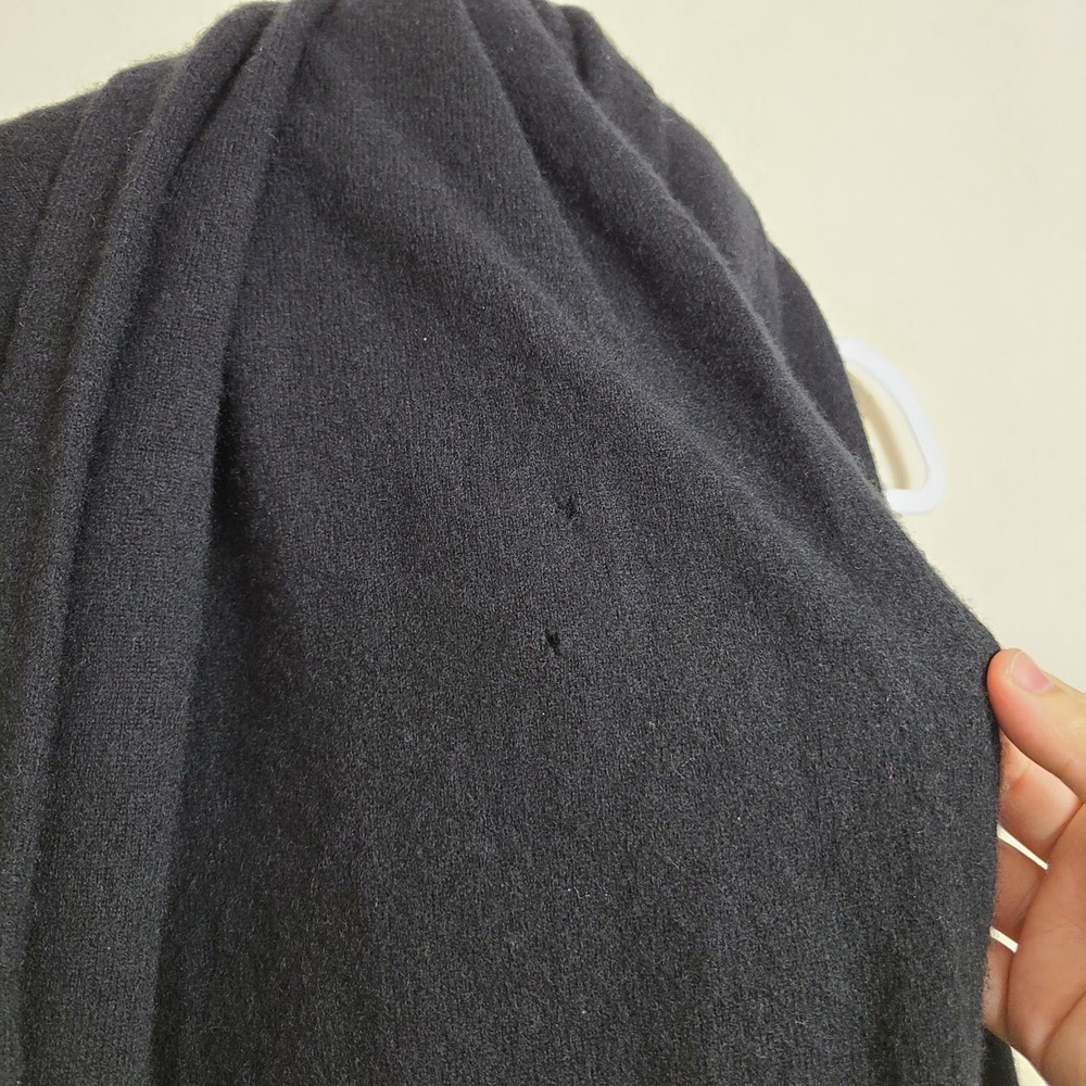 Theory Black 100% Cashmere Oversized Scarf Winter Minimalist Quiet Lux Old Money - Picture 8 of 13